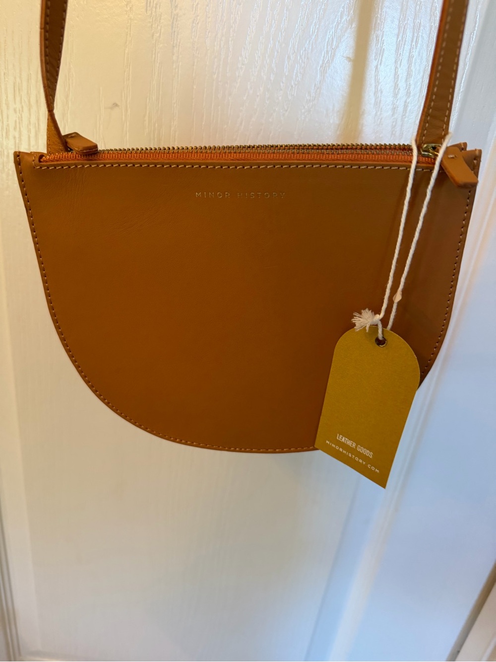 Minor History Tan Leather Half-Moon Crossbody Bag New with tags